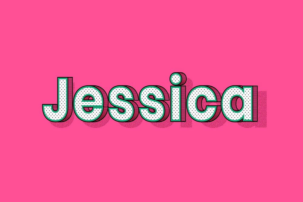Female name Jessica typography text