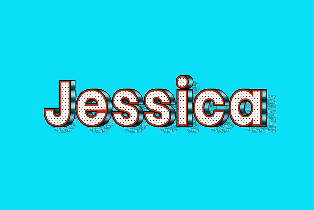 Jessica female name typography lettering