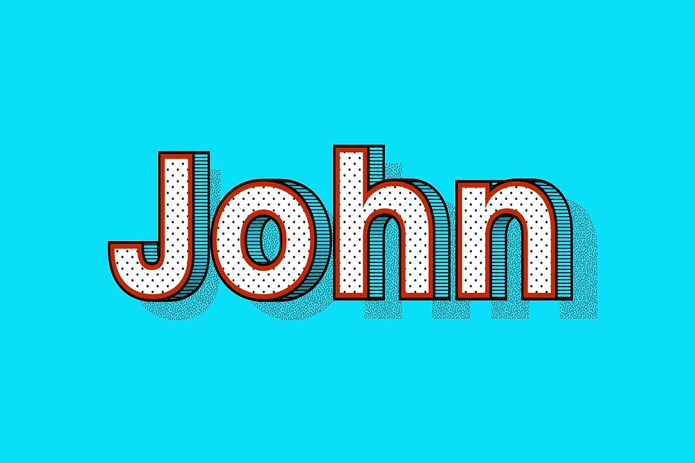 Polka dot John name text retro typography