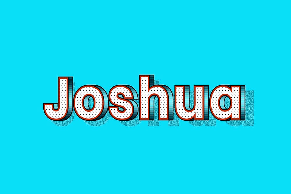 Polka dot Joshua name text retro typography