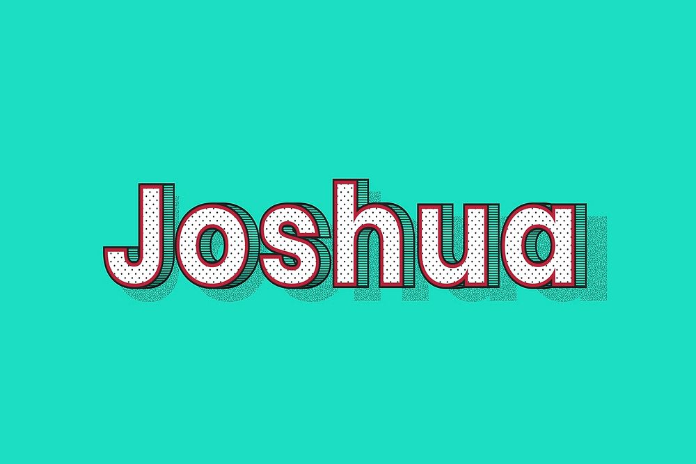 Polka dot Joshua name lettering retro typography