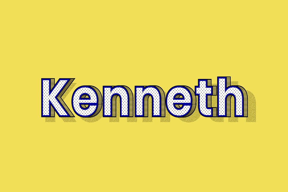 Male name Kenneth typography text