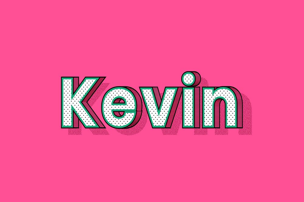 Male name Kevin typography text