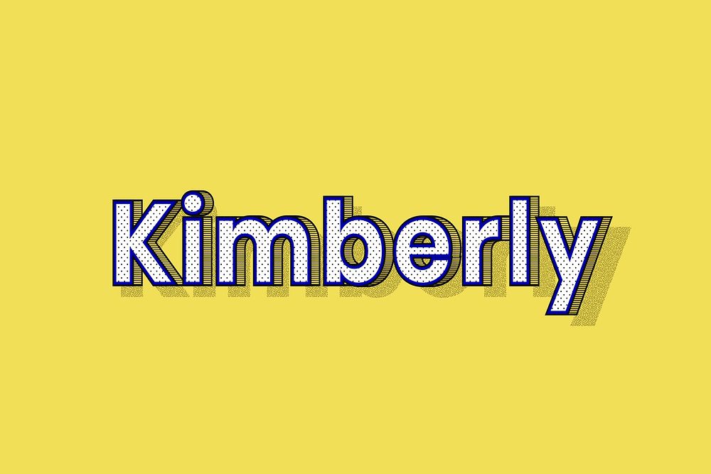 Polka dot Kimberly name text retro typography