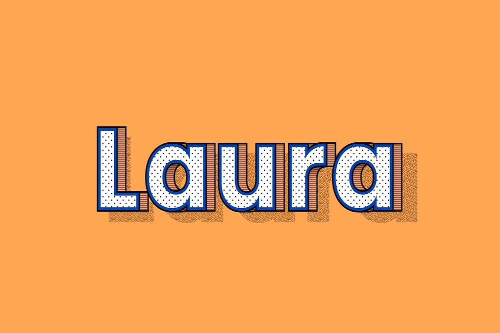 Female name Laura typography text