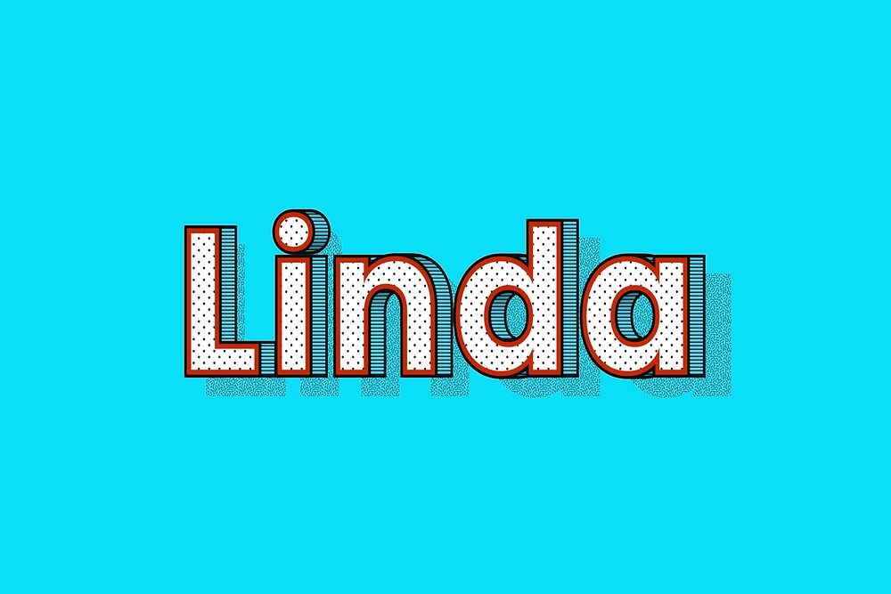 Female name Linda typography text