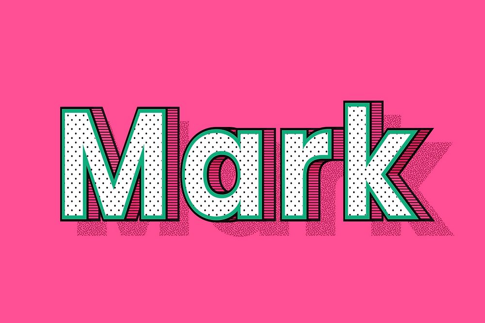 Mark male name typography text