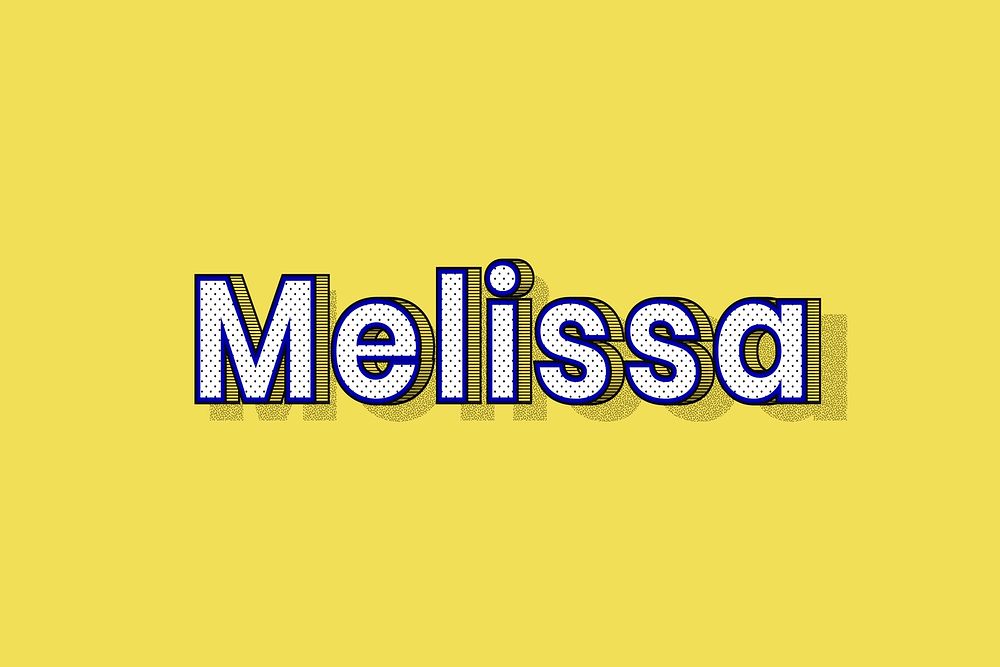 Melissa female name typography lettering