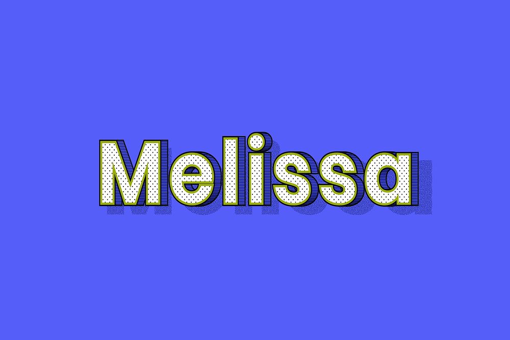 Polka dot Melissa name text retro typography