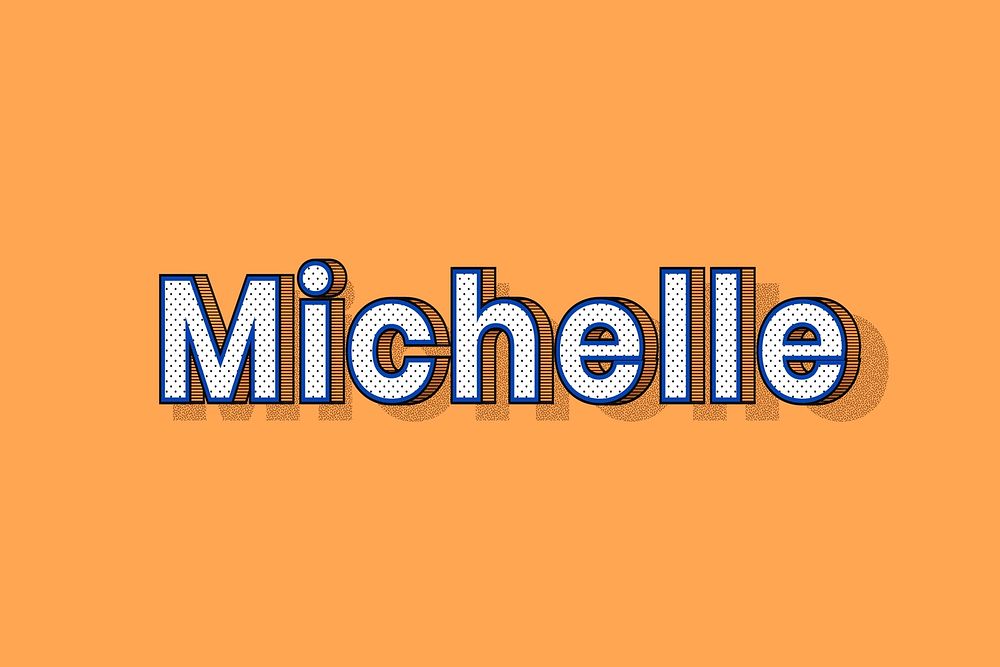 Polka dot Michelle name text retro typography