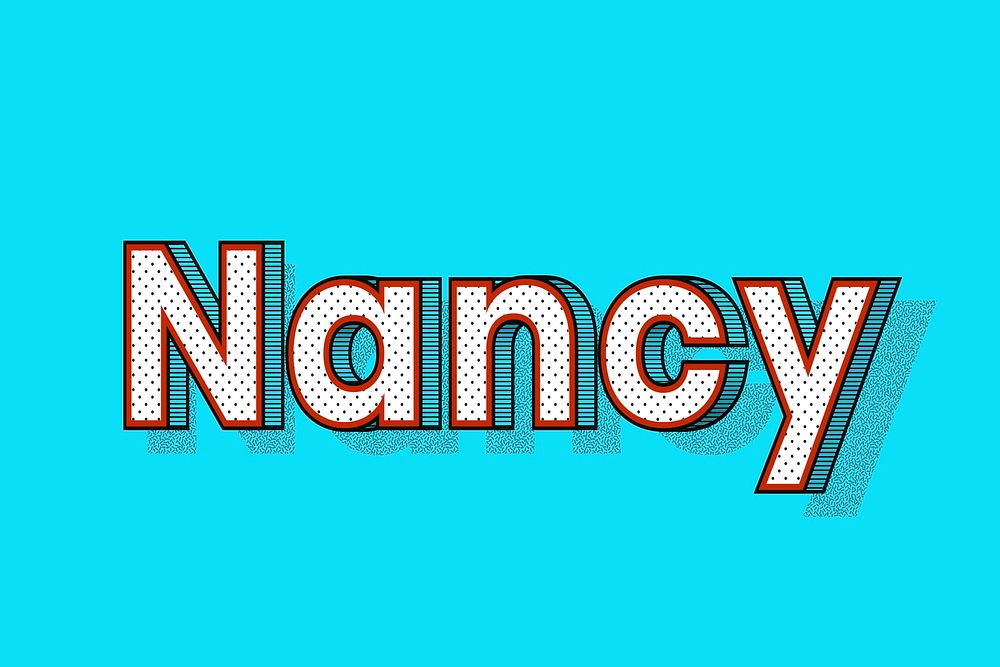 Nancy female name typography text