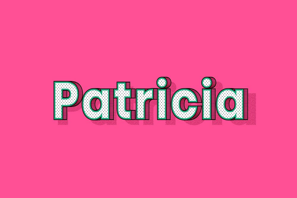 Patricia female name typography lettering