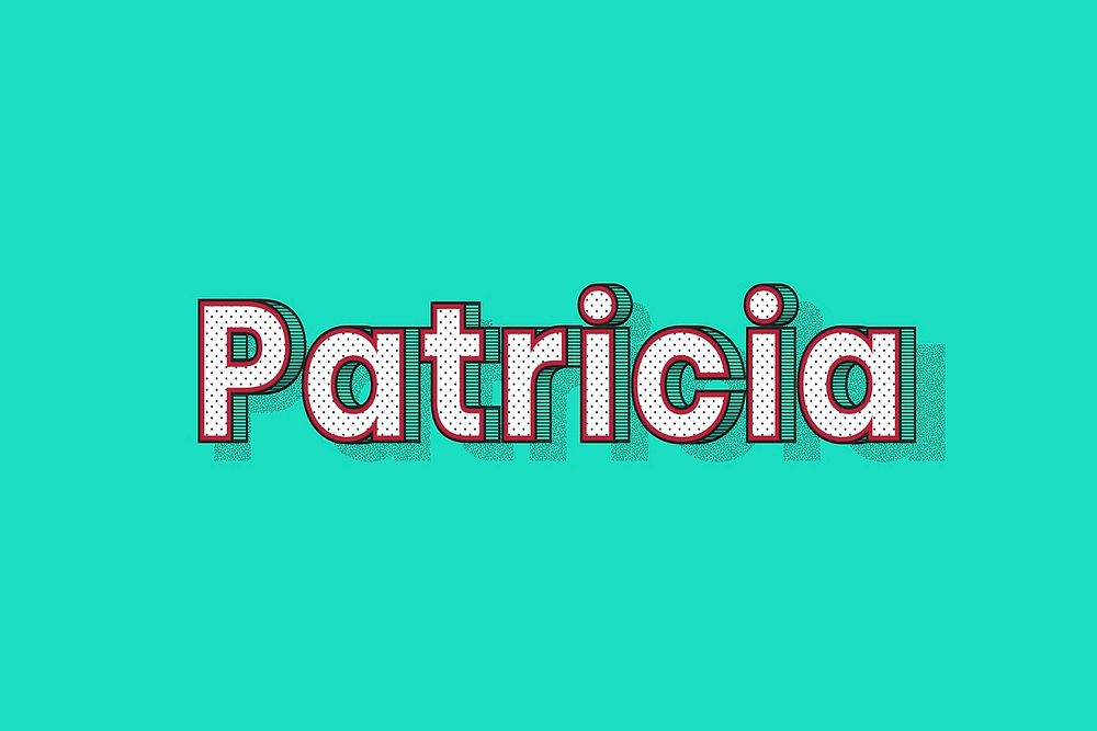 Polka dot Patricia name lettering retro typography
