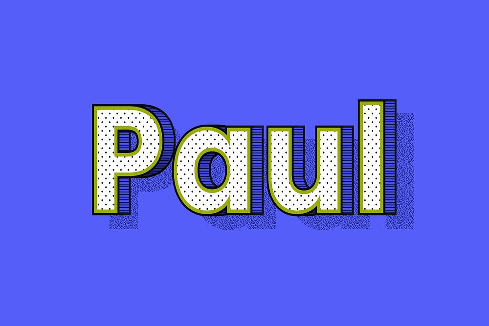 Polka dot Paul name text retro typography