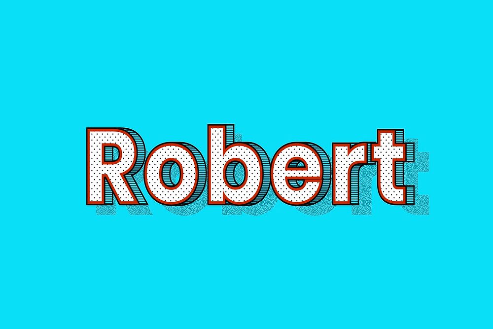 Polka dot Robert name text retro typography