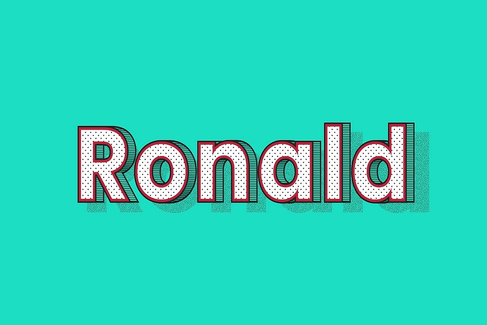 Ronald male name typography lettering