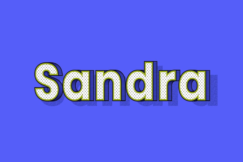 Sandra female name typography lettering