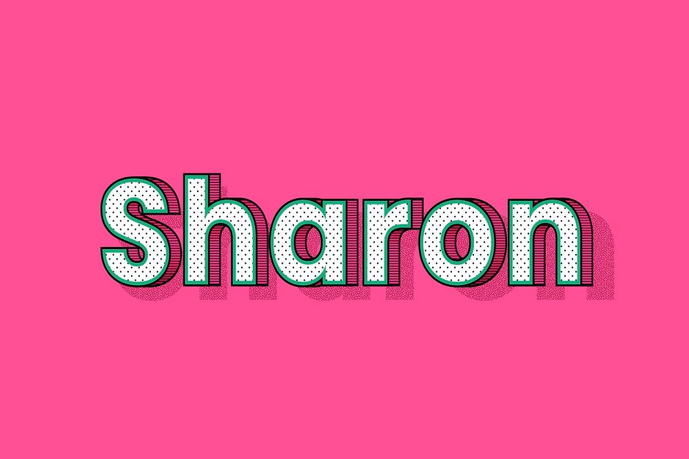 Polka dot Sharon name text retro typography