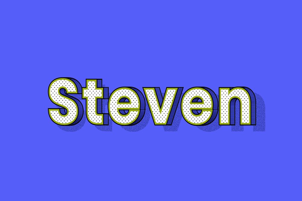 Steven male name typography lettering