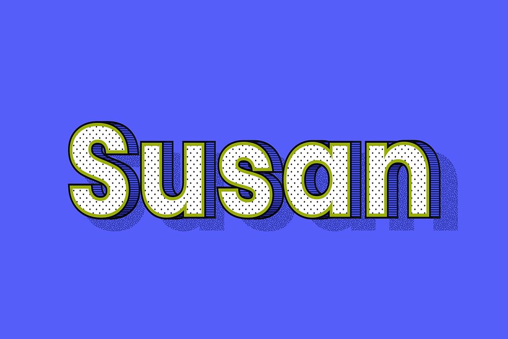 Polka dot Susan name text retro typography