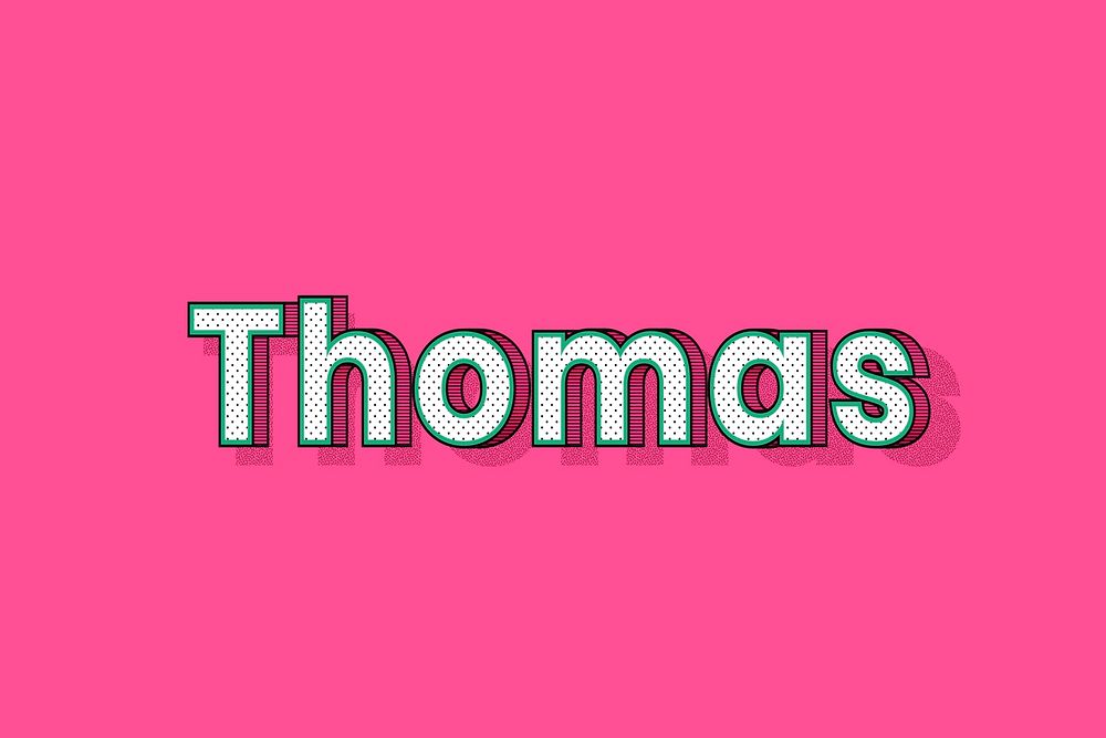 Polka dot Thomas name lettering retro typography