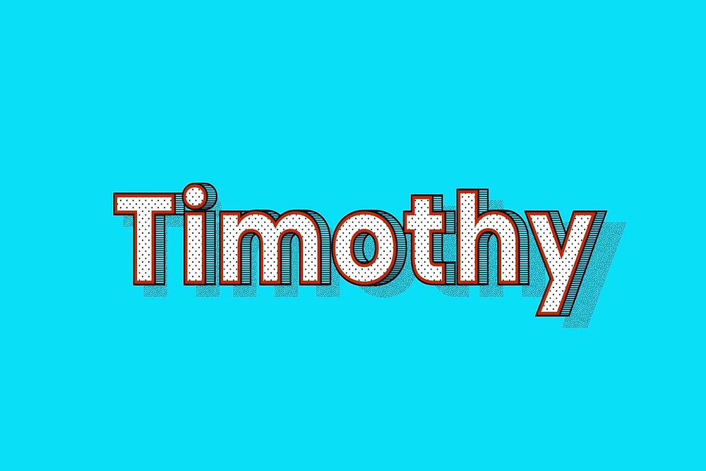 Polka dot Timothy name text retro typography