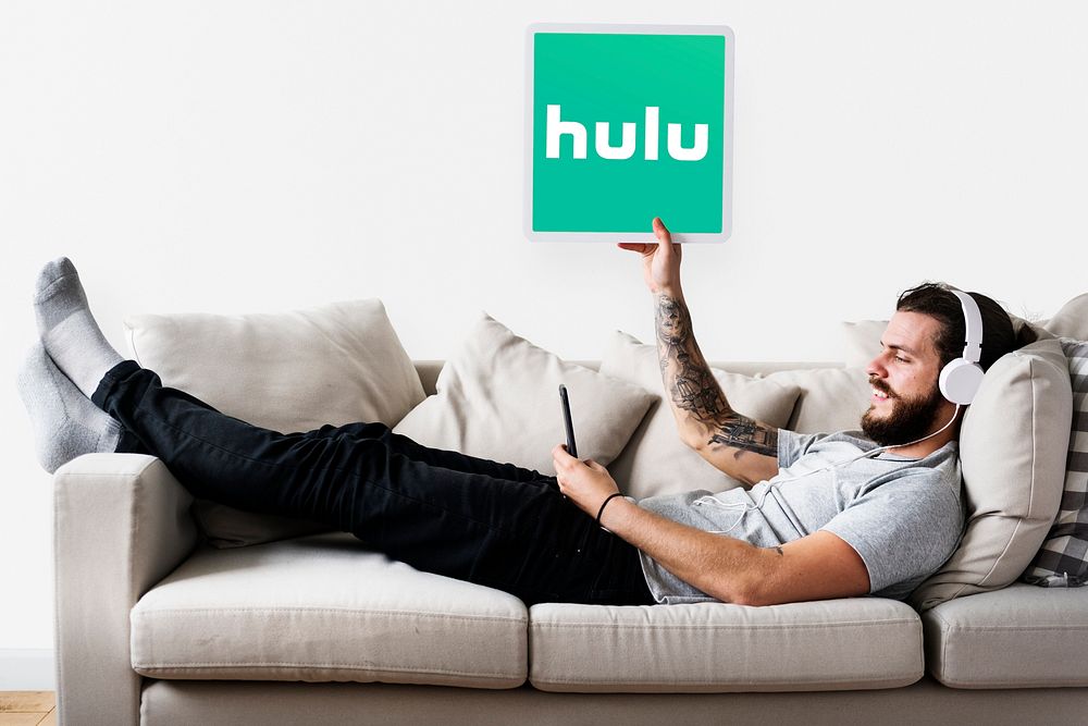 Man showing a Hulu icon