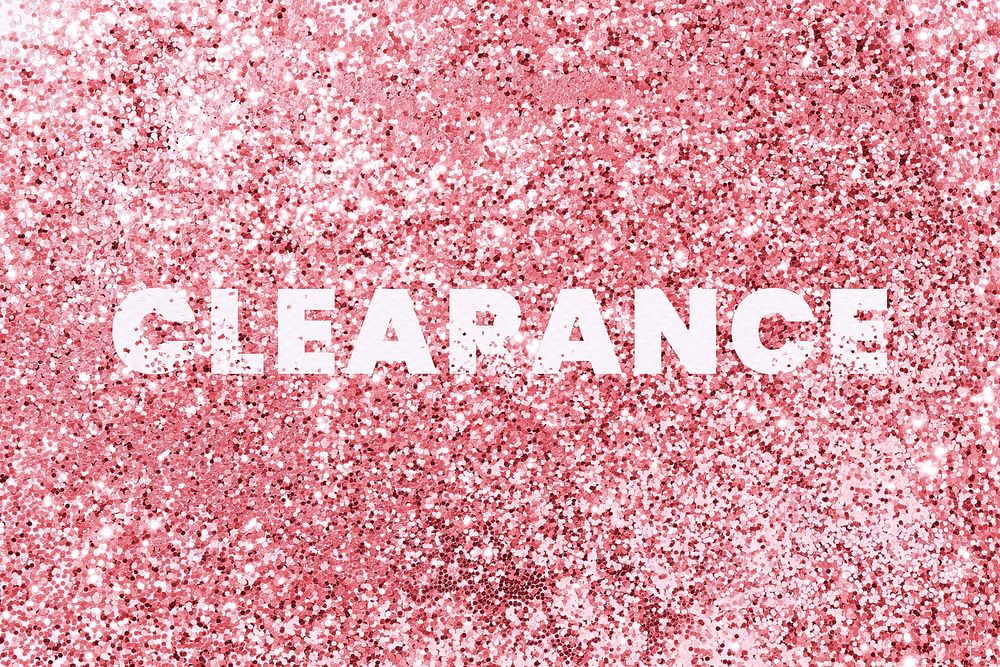 Clearance glittery texture shopping typography