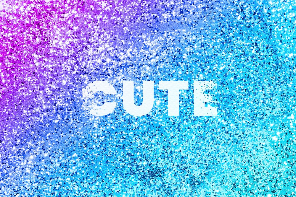 Cute glittery word typography font