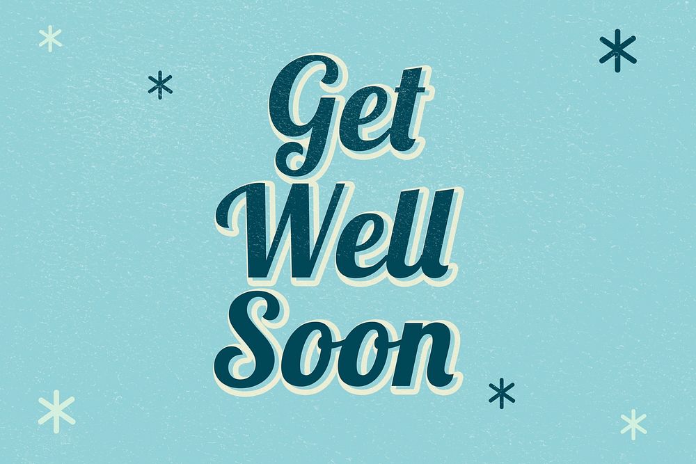 Get well soon word colorful star patterned typography