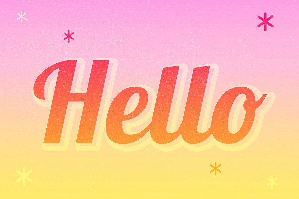 Hello word colorful word illustration