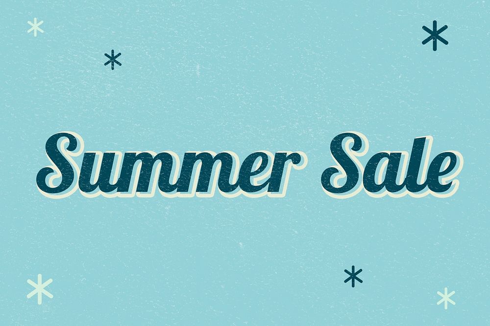 Summer sale text dreamy vintage star typography