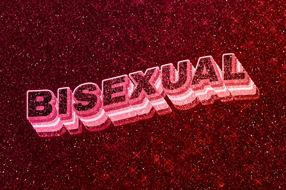 Bisexual word 3d effect typeface glowing font