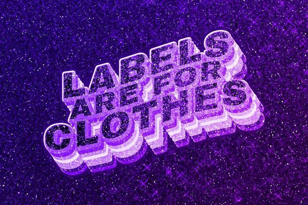 Labels are for clothes text 3d retro word art glitter texture