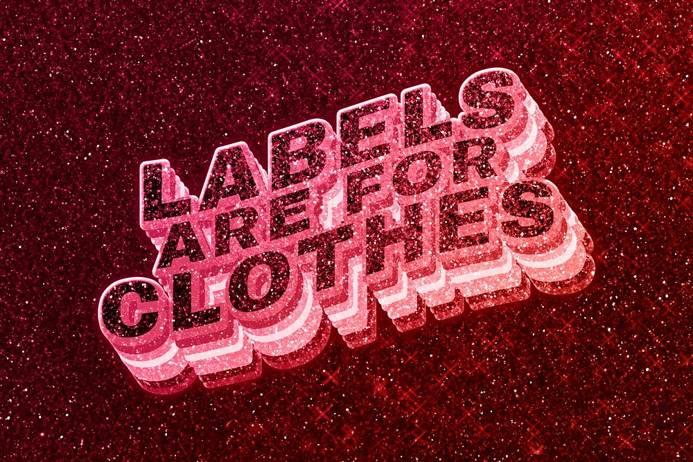 Labels are for clothes word 3d effect typeface glowing font