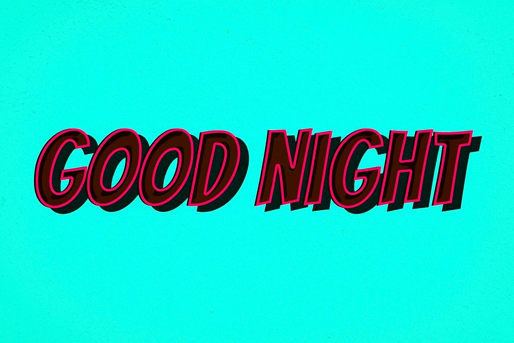 Good night retro typography illustration