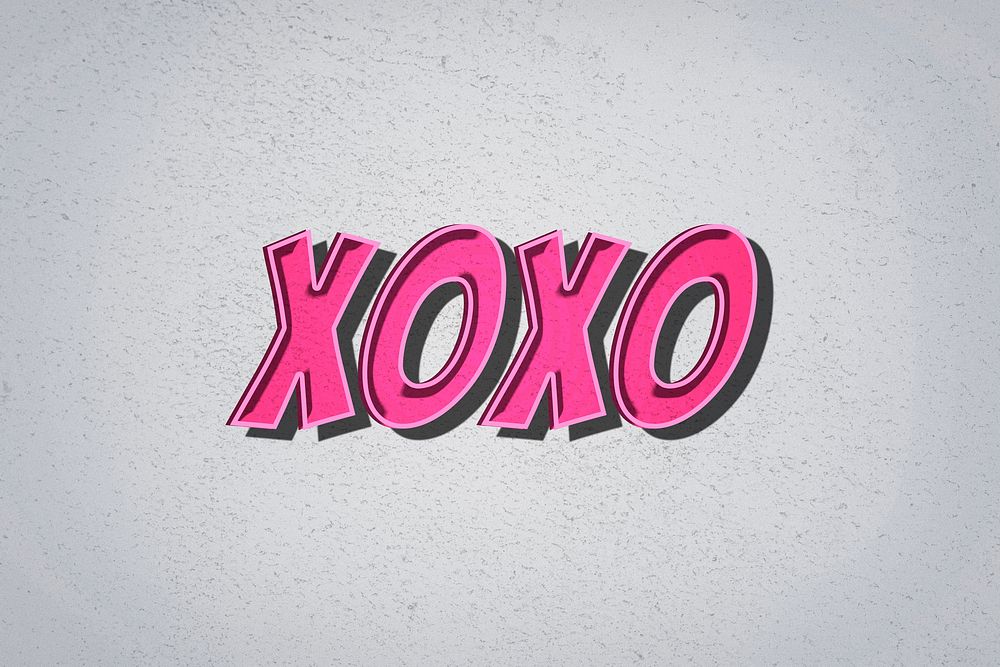XOXO word retro style typography illustration 