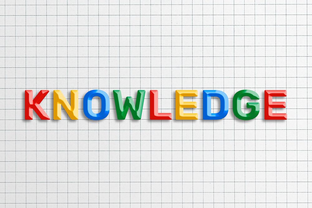 3d effect knowledge lettering rainbow color typography