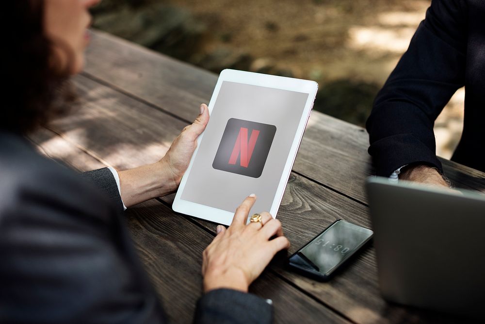 Netflix logo showing on a tablet. BANGKOK, THAILAND, 1 NOV 2018.