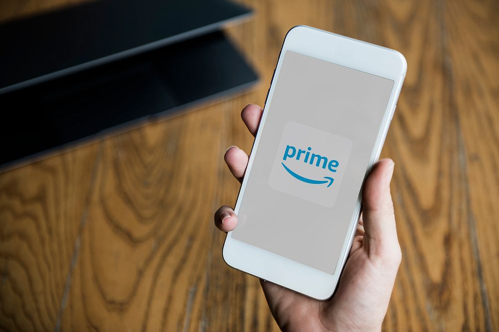 Amazon Prime Video logo showing on a phone. BANGKOK, THAILAND, 1 NOV 2018.