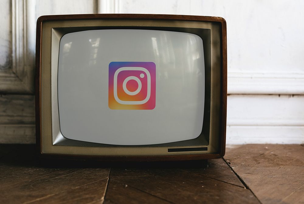 Instagram logo showing on a television screen. BANGKOK, THAILAND, 1 NOV 2018.