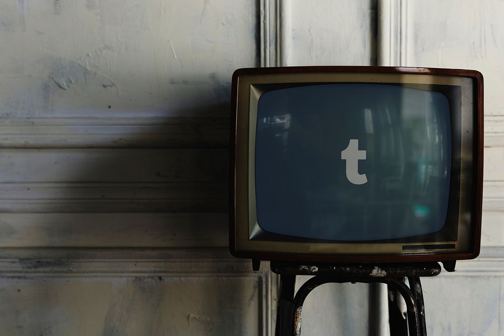 Tumblr logo showing on a retro television screen. BANGKOK, THAILAND, 1 NOV 2018.