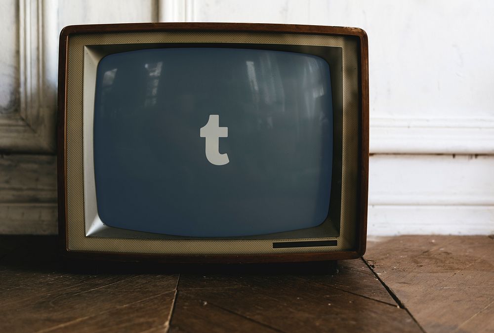 Tumblr logo showing on a retro television screen. BANGKOK, THAILAND, 1 NOV 2018.