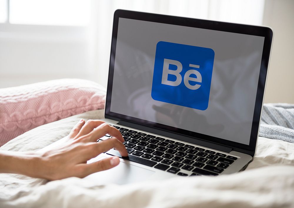 Behance logo showing on a laptop screen. BANGKOK, THAILAND, 1 NOV 2018.