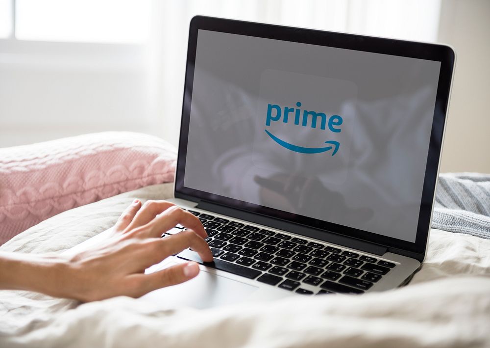 Amazon Prime Video logo showing on a laptop