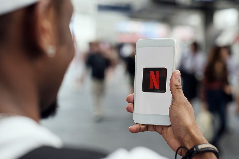 Netflix logo showing on a phone. BANGKOK, THAILAND, 1 NOV 2018.