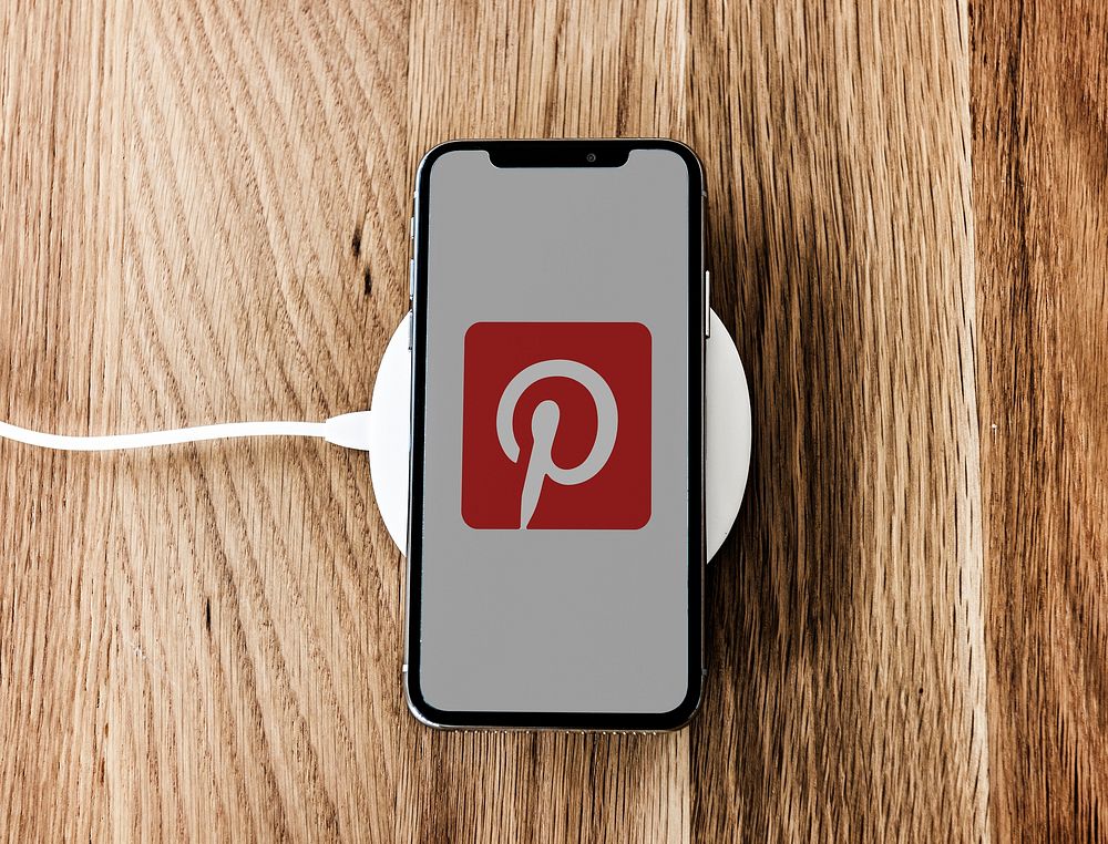 Pinterest logo on a mobile phone screen. BANGKOK, THAILAND, 1 NOV 2018.