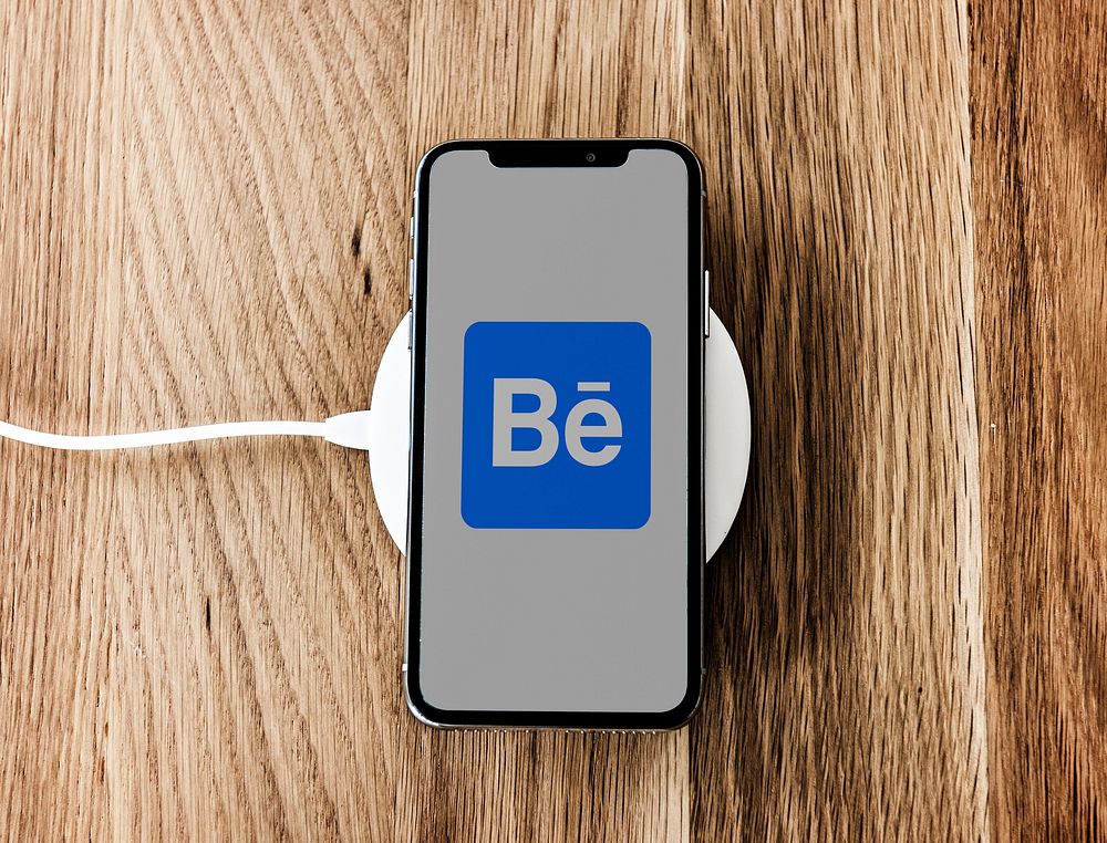 Behance logo showing on a mobile phone. BANGKOK, THAILAND, 1 NOV 2018.
