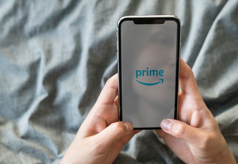 Amazon Prime Video logo showing on a phone. BANGKOK, THAILAND, 1 NOV 2018.