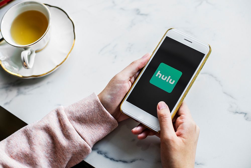 Hulu logo showing on a mobile phone. BANGKOK, THAILAND, 1 NOV 2018.